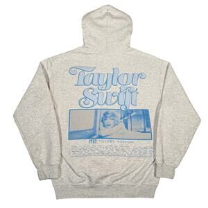 Taylor Swift 1989 Taylor’s Version Hoodie Gray Blue Graphic Sweatshirt Size M